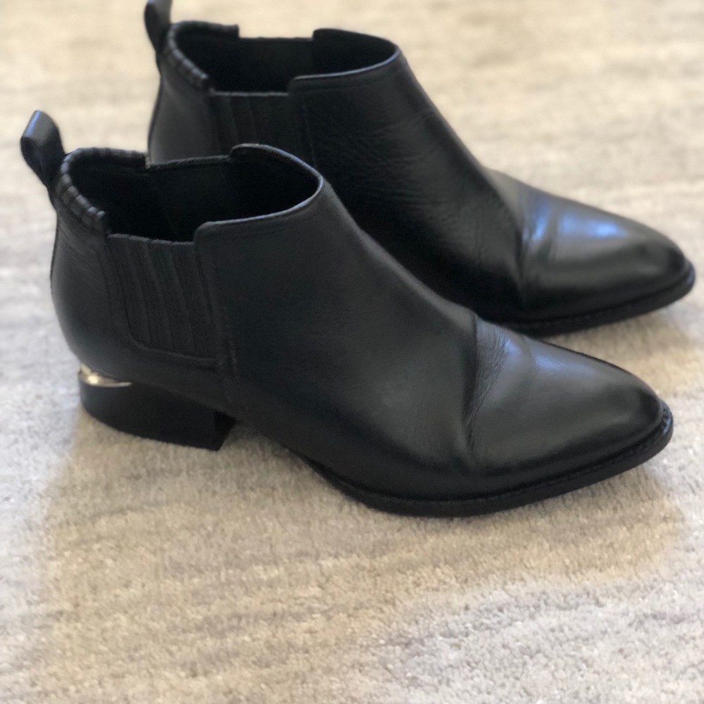 Alexander Wang Kori Rhodium & Leather Chelsea Boot Size 6.5